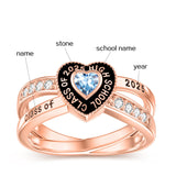 Sterling Silver 10K Gold 14K Gold 18K Gold Personalized Birthstone  Class Ring for Graduates