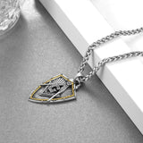 14K Gold Plated Masonic Cross Compass St Michael St Christopher Santa Muerte Star of David Pendant Necklace