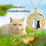 14K Gold Plated Natural Jade Hummingbird Cat Dragonfly Butterfly Bee Pendant Necklace for Women