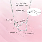 10K 14K 18K Solid Gold Heart Pendant Necklace Mothers Day Gift