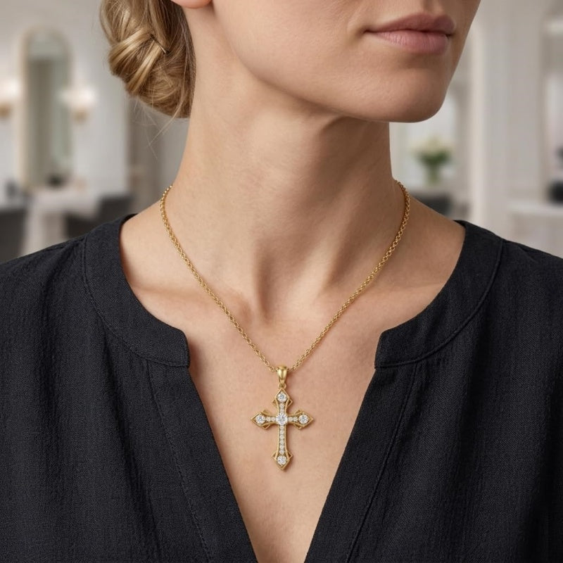 14K Gold Plated Cross Necklaces for Women Faith Jewelry for  Anniversary Christmas Birthday Mother's Day