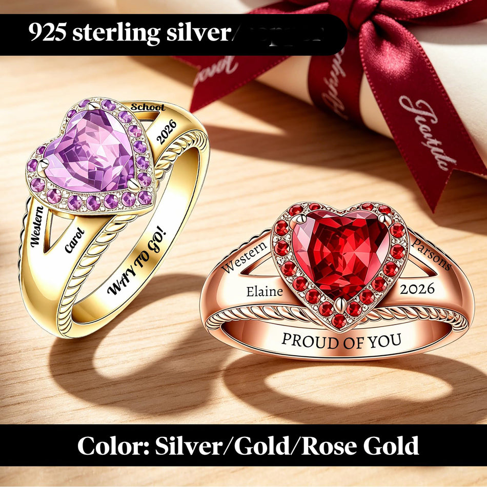 Sterling Silver Personalized Graduation Ring for Class of 2026