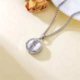 Sterling Silver Saint Michael Saint Christopher Amulet Pendant Necklace for Men