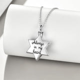 Star of David Urn Necklace Sterling Silver Crosse Abalone Shell Jewish Jewelry for Women Men