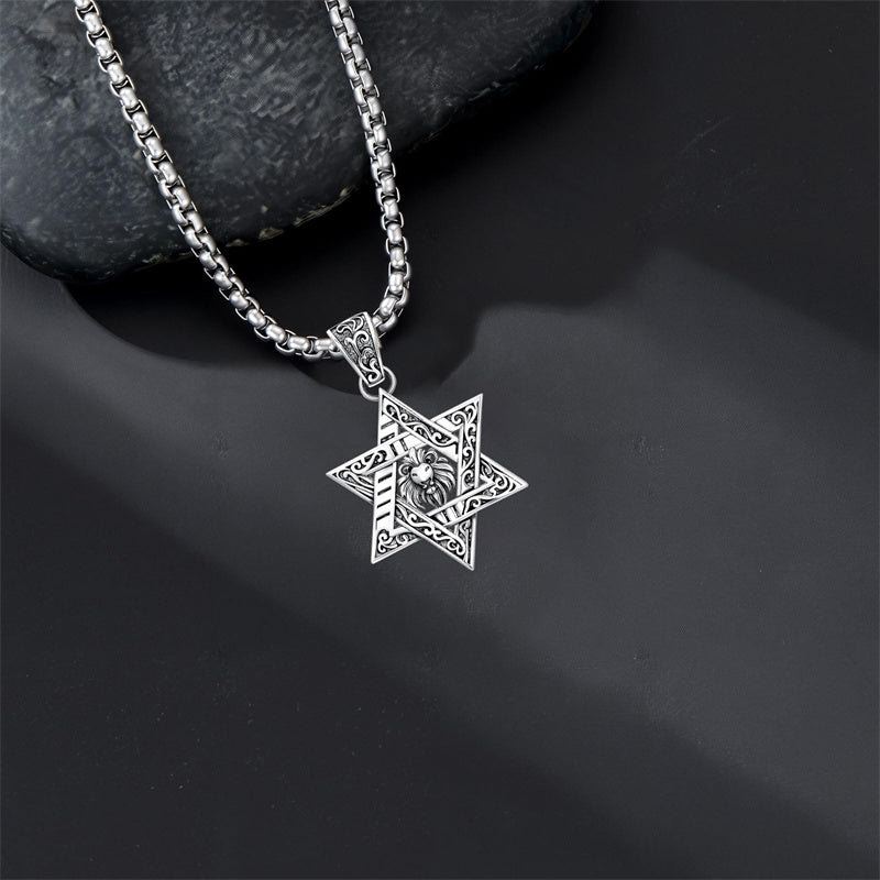 Sterling Silver Star of David Chai Cross Evil Eye Lion of Judah Menorah Tree of Life Protection Pendant Necklace