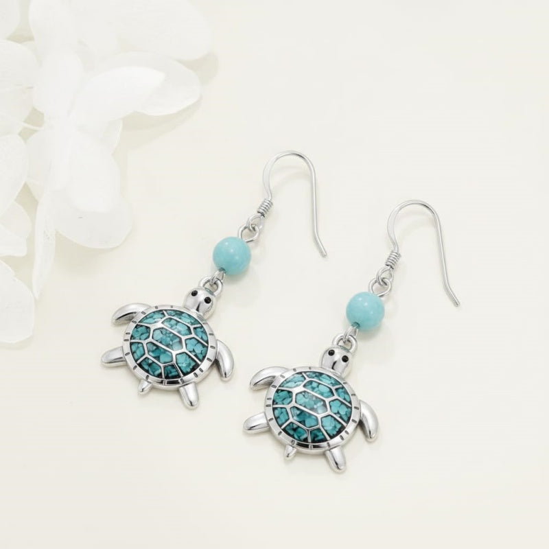 Sterling Silver Turquoise Owl Dragonfly Butterfly Hummingbird Dangle Earrings