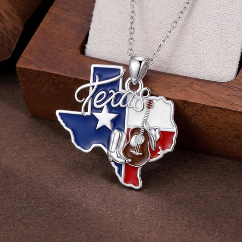 Sterling Silver  Bluebonnets Cow Skull Cowboy Hat Boot Cactus Cowgirl Texas Necklace Texas Necklace