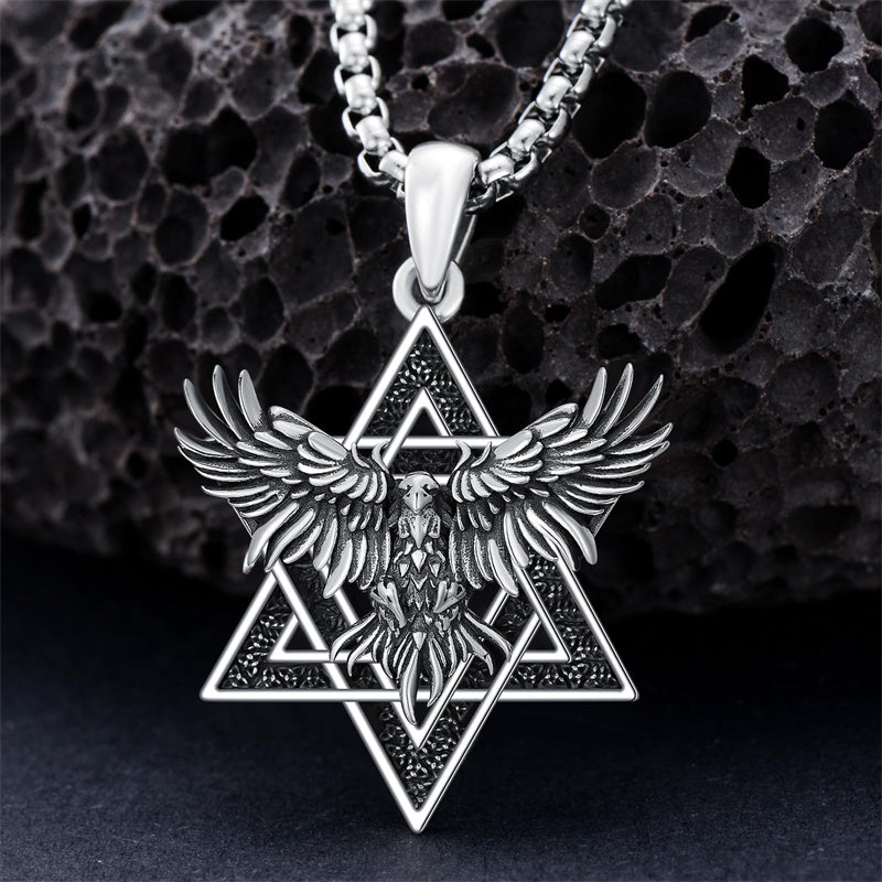 Sterling Silver Dragon Eagle Lion Tiger Wolf Pendant Necklace