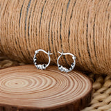 925 Sterling Silver Raccoon Cat Hoop Earrings