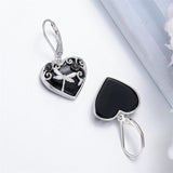 Sterling Silver Black Obsidian Snake Hummingbird Butterfly Dragonfly Leverback Earrings