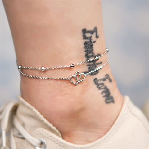 Sterling Silver Multi-layered Animal Anklet