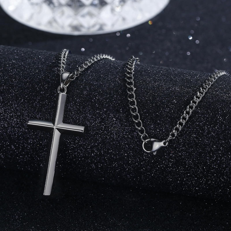 14K Gold Plated Cross Pendant Necklace Protection Jewelry Religious Gift