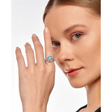 Sterling Silver Cushion Marquise Pear Round Oval Cut Turquoise Engagement Ring for Women