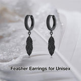 Sterling Silver Feather Arrowhead Axe Hoop Earrings