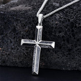 Cross Necklace for Men 925 Sterling Silver Religious Protection Pendant Christian Jewelry Cross Gifts for Men