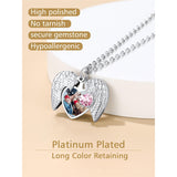 Copper Personalized Bitrthstone Photo Heart Pendant Necklace