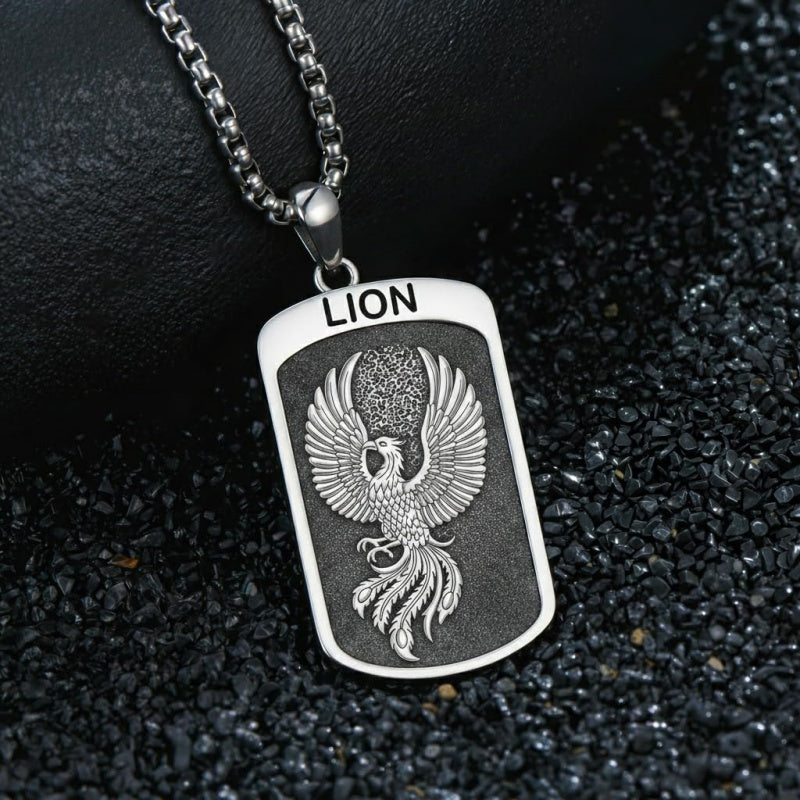 Sterling Silver Tiger Eagle Lion Dragon Phoenix Necklace for Men Animal Jewelry Gifts for Chrismas Birthday