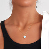 14K Gold 3 Carat Heart-cut Birthstone Pendant Necklace