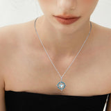 14K Gold Plated Turquoise Cross Pendant Necklace Western Jewelry for Women