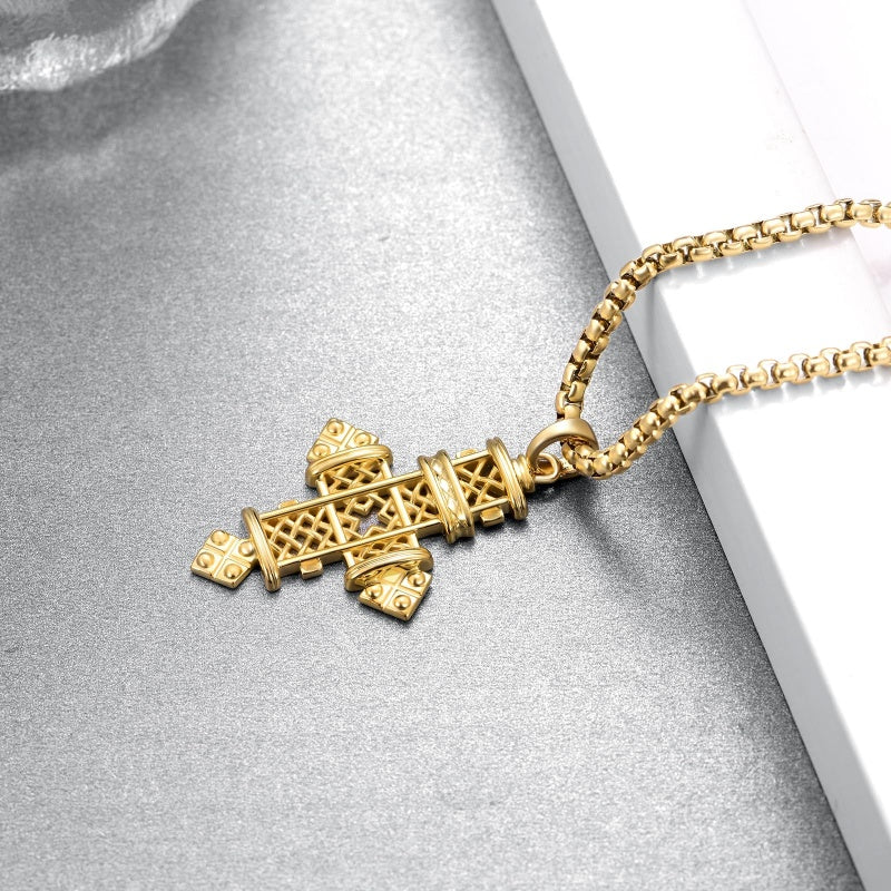 14K Gold Plated  Cross Necklace Religious Amulets Jewelry Gifts