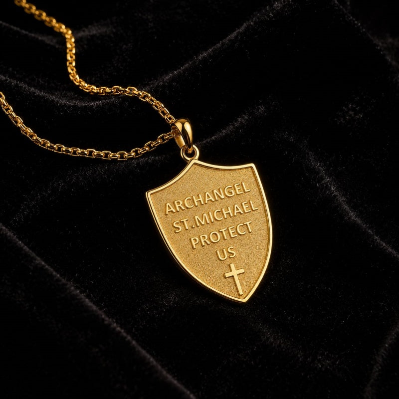 Patron Saint Medal Gold Plated Catholic Pendant Christian Religious Necklace Amulet Jewelry