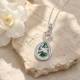 Sterling Silver Teardrop Gemstone Rose Butterfly Infinity Heart Necklace for Women