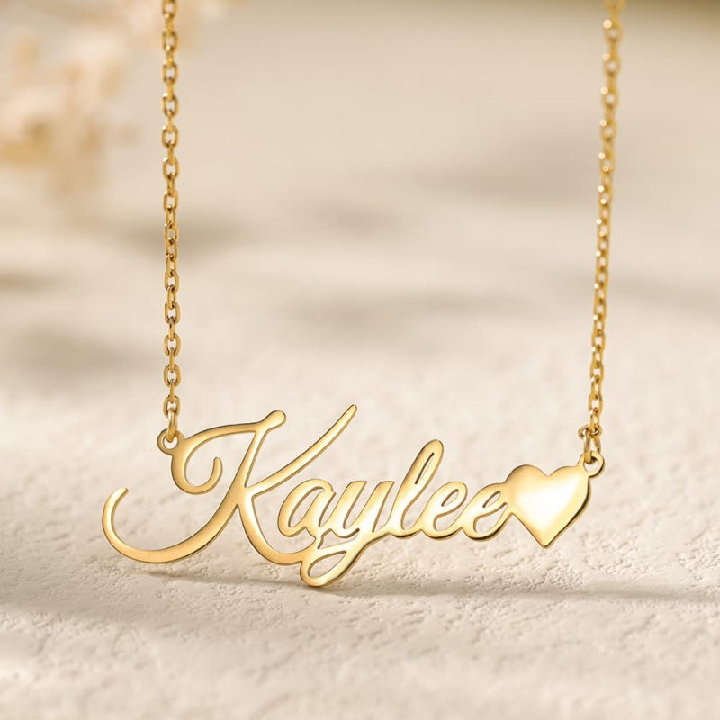 14K Gold Plated Custom Name  Pendant Necklace Gifts for Women