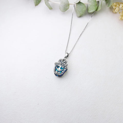 Sterling Silver Hamsa Tree of Life Viking Lion Butterfly Evil Eye Yin Yang Eye of Horus Pendant Necklace