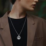 Sterling Silver Crown of Thorns Jesus St Benedict St Michael Pendant Necklace