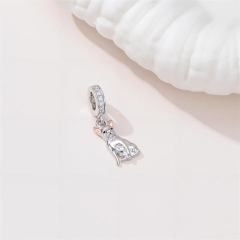 Sterling Silver Cubic Zirconia Yorkshire Boston Terrier Chihuahua Dachshund  Bead Charms