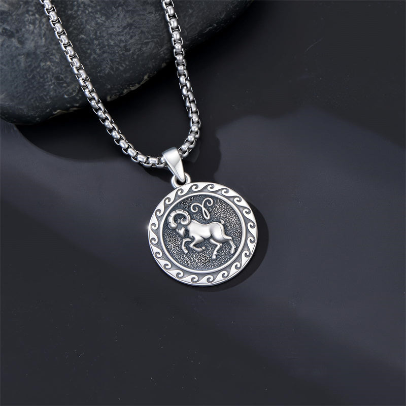 Sterling Silver 12 Zodiac Astrology Horoscope Pendant Necklace
