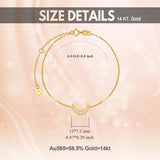 14k Gold 5A Marquise-Cut 5A cubic zirconia stones Moon Bracelet