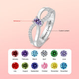 Copper Sterling Silver Personalized 1-6 Simulated Birthstones  Infinity Family Ring for Women