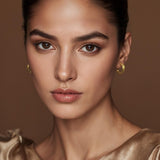 14K Gold Plated Natural Leaves Stud Earrings  for Women