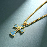 14K Gold Plated  Cross Necklace Religious Amulets Jewelry Gifts