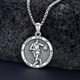 Sterling Silver Baseball Basketball Softball Soccer Pendant Necklace Engraved with Never Give up I Can Do All Things