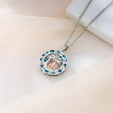 Sterling Silver Blue Crystal Tree of Life Father Daughter Mother Daughter Sister Pendant Necklace
