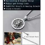 Sterling Silver St Michael St Christopher Pendant Necklace