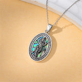 Sterling Silver Medusa Triple Moon Goddess Athena Pendant Necklace for Women