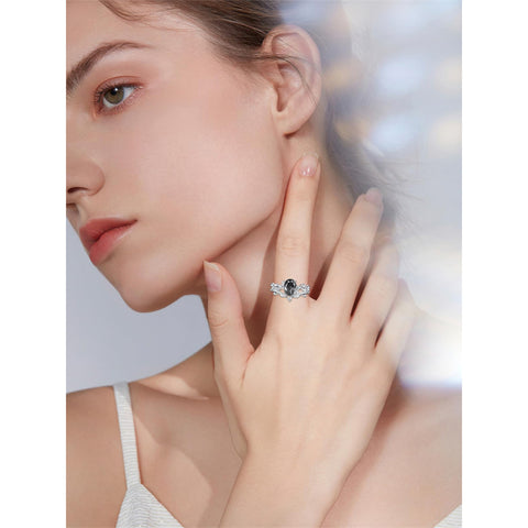 Sterling Silver Pear Oval Kite Heart Hexagon Emerald Coffin Cut Gemstone Engagement Promise Ring Set