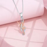 Sterling Silver Dance Ballerina Violin Music Note Pendant Necklace