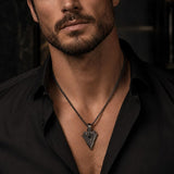 Malachite Turquoise Arrow Pendant Necklace for Men