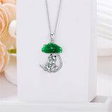 Sterling Silver Birthstone Frog Pendant Necklace