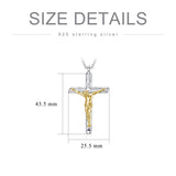 Cross Urn Necklaces For Ashes Sterling Silver Jesus Christ Crucifix Keepsake Cremation Jewelry for Men w/ Funnel Filler