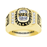 Sterling Silver Personalized Birthstone High School University College Class Ring for Men