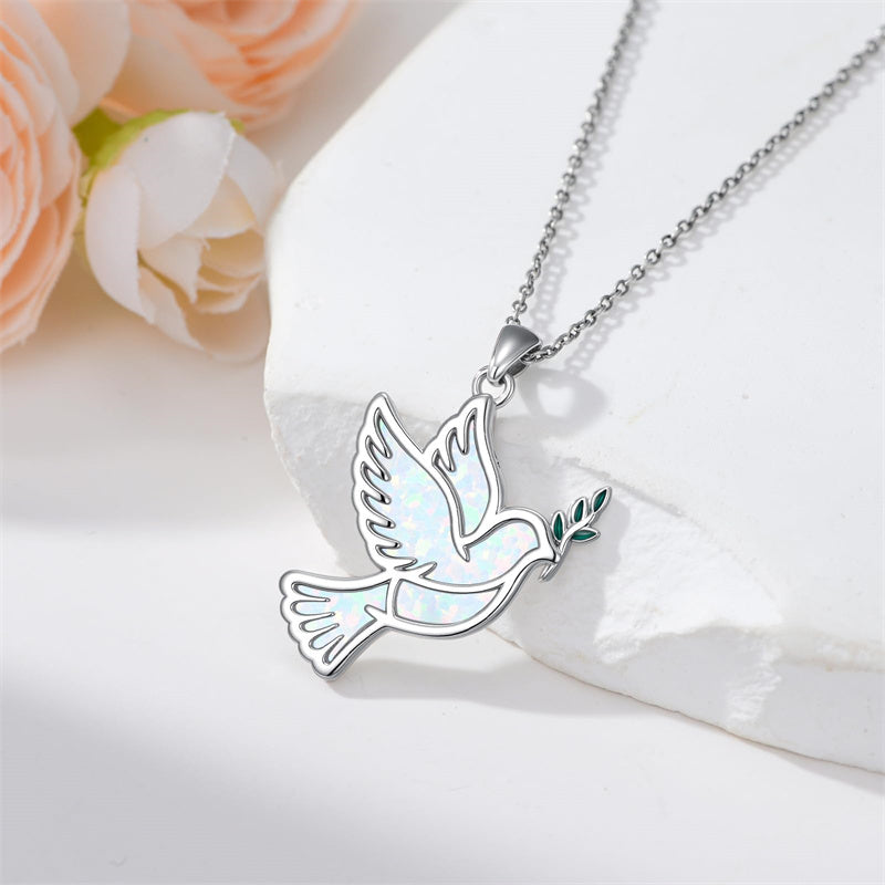 Sterling Silver Dove Hummingbird Red Cardinal Pendant Necklace