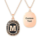 Sterling Silver Personalized Initial High School College University Pendant Necklace Graduation Gift