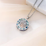 Sterling Silver Blue Crystal Tree of Life Father Daughter Mother Daughter Sister Pendant Necklace