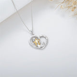 Sterling Silver Cubic Zircon Axolotl Pendant Necklace Engraved with I Love You Forever