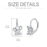 Sterling Silver Elephant Otter Leverback Earrings